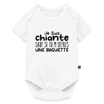 Femme qui adore : Baguette. Designs Drôles Humour - Body à manches courtes Premium Bébé - blanc - Devant