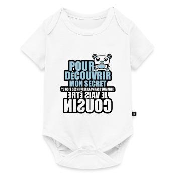 mon secret je vais être cousin - Body à manches courtes Premium Bébé - blanc - Devant
