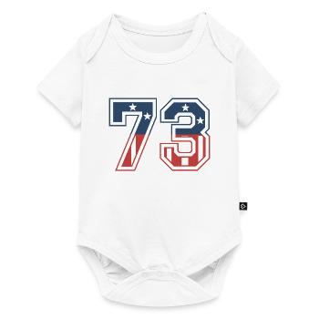 Anzahl 73 USA - Baby Premium Kurzarmbody - Weiß - Vorne