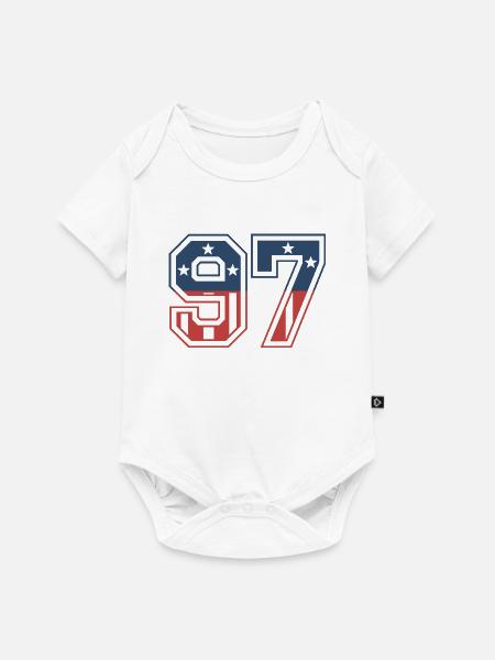 Nummer 97 USA - Baby Premium Kurzarmbody - Weiß