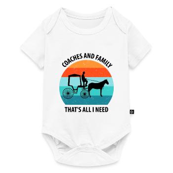 Coachman Carriage Horse-drawn carriage Carriage - Baby Premium short-sleeve bodysuit - white - Front