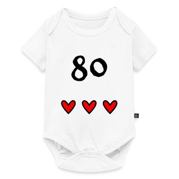 80 ANS. 80e ANNIVERSAIRE. ANNIVERSAIRE 80 ANS - Body à manches courtes Premium Bébé - blanc - Devant