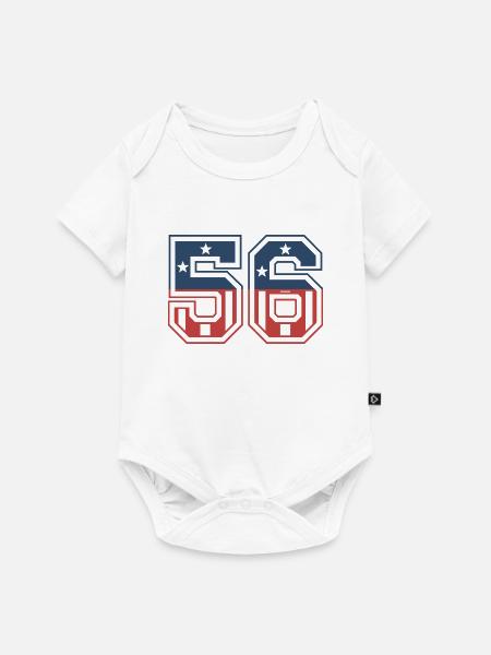 Nummer 56 USA - Baby Premium Kurzarmbody - Weiß