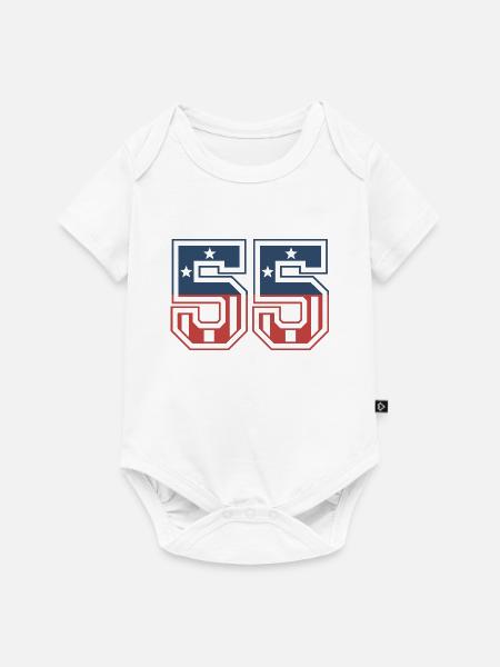 Nummer 55 USA - Baby Premium Kurzarmbody - Weiß