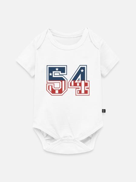 Nummer 54 USA - Baby Premium Kurzarmbody - Weiß