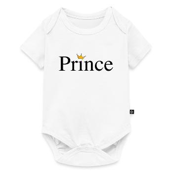 Prince avec couronne - Body à manches courtes Premium Bébé - blanc - Devant