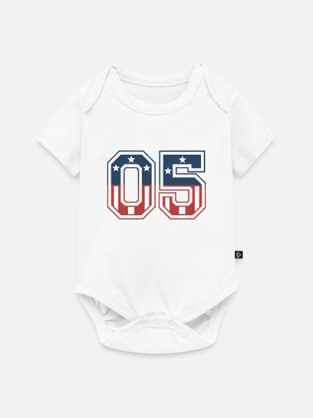 Anzahl 05 USA - Baby Premium Kurzarmbody - Weiß