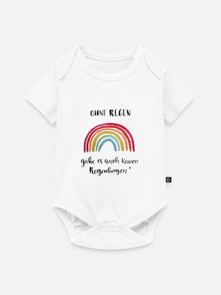Regenbogen - Baby Premium Kurzarmbody - Weiß