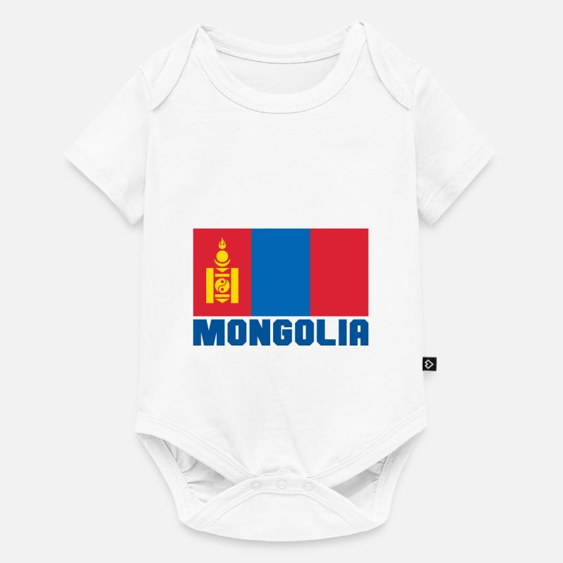 Mongolei - Baby Premium Kurzarmbody - Weiß