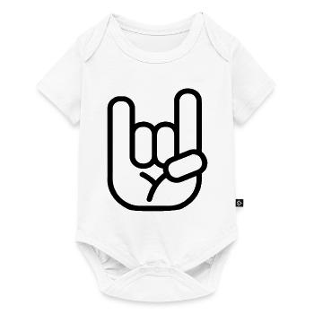 Rock Punk Metal Hand Symbol - Baby Premium short-sleeve bodysuit - white - Front
