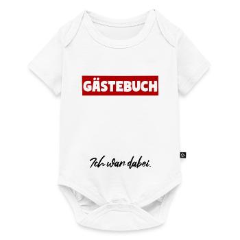 Gästebuch Ich war dabei! Gästeliste - Baby Premium Kurzarmbody - Weiß - Vorne