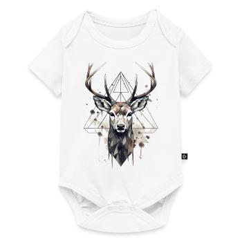 Cerfs géométriques - Body à manches courtes Premium Bébé - blanc - Devant