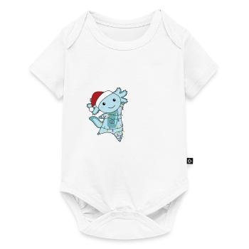 Axolotl Joyeux Noël Animaux d’hiver Axolotl - Body à manches courtes Premium Bébé - blanc - Devant