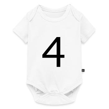 Jersey number 4 Gift for the 4th birthday - Baby Premium short-sleeve bodysuit - white - Front