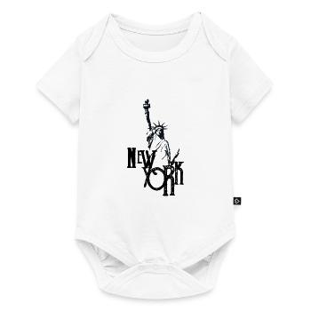 new york city apparel design with statue liberty - Baby Premium short-sleeve bodysuit - white - Front