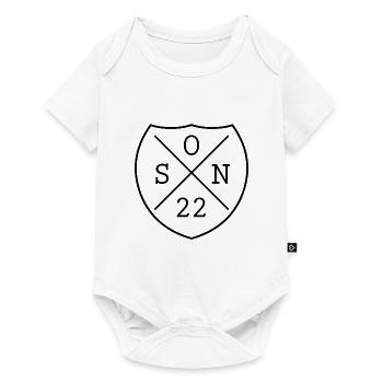 Sohn 2022 Junge Geburt Geschenk - Baby Premium Kurzarmbody - Weiß - Vorne