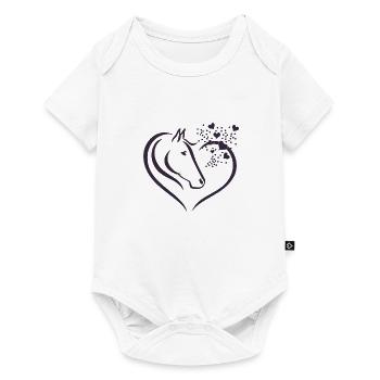 Animal Motif Horse Horse Portrait Heart Gift - Baby Premium short-sleeve bodysuit - white - Front
