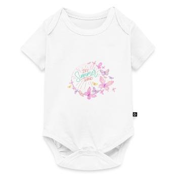 Papillons Fleurs Vacances d’été - Body à manches courtes Premium Bébé - blanc - Devant