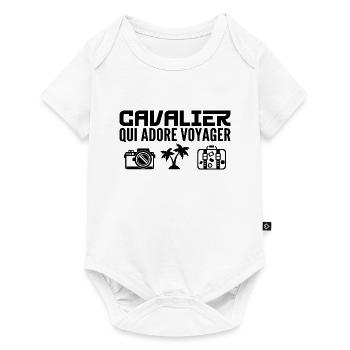 Voyageurs & Cavaliers : Passion & Découverte - Body à manches courtes Premium Bébé - blanc - Devant
