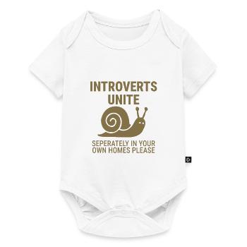 Introverts UNITE! Seperately in own homes please - Baby Premium short-sleeve bodysuit - white - Front