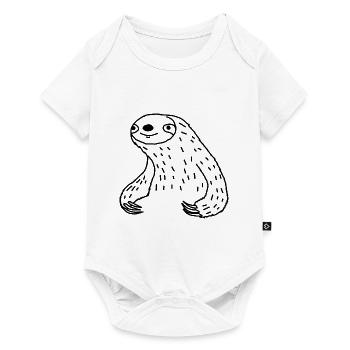 Faultier - Baby Premium Kurzarmbody - Weiß - Vorne
