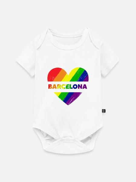 Barcelona LGTBIQ - Baby Premium Kurzarmbody - Weiß
