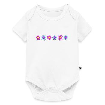 Flowers Blossoms in Row 3D - Baby Premium short-sleeve bodysuit - white - Front