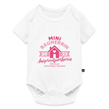 Kleine Bauherrin 2022 Hausbau Kind Mädchen Baby - Baby Premium Kurzarmbody - Weiß - Vorne