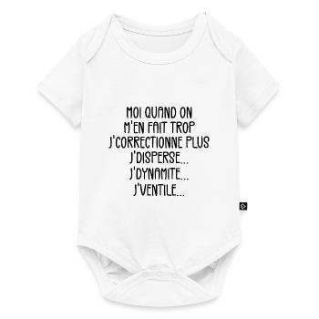 Tontons Flingueurs J'dynamite J'disperse J'ventile - Body à manches courtes Premium Bébé - blanc - Devant