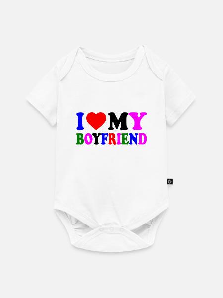 I love my boyfriend - Baby Premium Kurzarmbody - Weiß