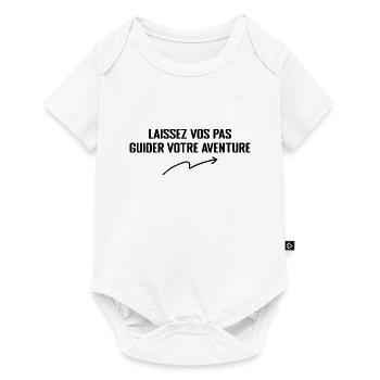 Laissez Vos Pas Guider Votre Aventure - Body à manches courtes Premium Bébé - blanc - Devant