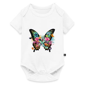 schmetterling,bunt,blumen,graffiti - Baby Premium Kurzarmbody - Weiß - Vorne