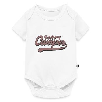 Camperspruch Happy Camper - Baby Premium Kurzarmbody - Weiß - Vorne