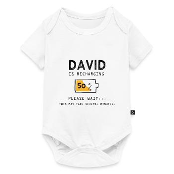 David prénom drôle sarcastique Cadeaux david - Body à manches courtes Premium Bébé - blanc - Devant