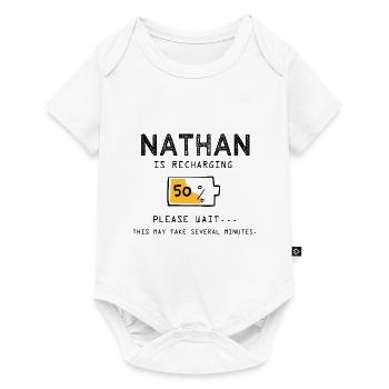 Nathan prénom drôle sarcastique Cadeaux rigolos - Body à manches courtes Premium Bébé - blanc - Devant
