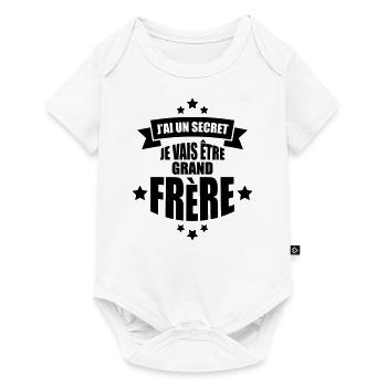 j'ai un secret je vais être grand frère - Body à manches courtes Premium Bébé - blanc - Devant