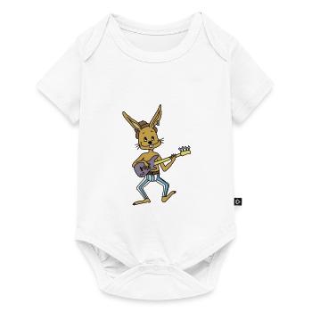 Basse, jouer, lapin - Body à manches courtes Premium Bébé - blanc - Devant