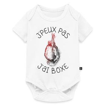 J'Peux Pas J'ai Boxe Humour Cadeau | Boxe Boxeuse - Body à manches courtes Premium Bébé - blanc - Devant