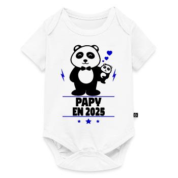 Papy en 2025,Annonce Grossesse,Enceinté,Bébé - Body à manches courtes Premium Bébé - blanc - Devant