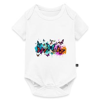 schmetterling,bunt,blumen,graffiti - Baby Premium Kurzarmbody - Weiß - Vorne