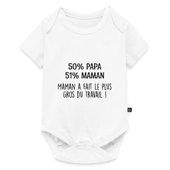 Grenouillère Bébé Annonce Grossesse Message Humour - Body à manches courtes Premium Bébé - blanc - Devant
