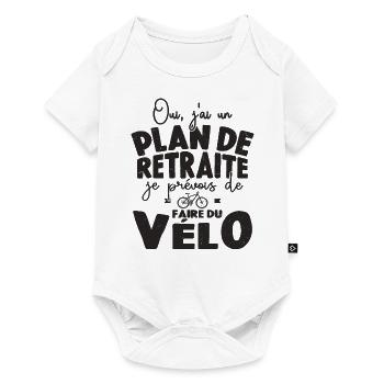 Plan De Retraite Cycliste Retraité Cyclisme Vélo - Body à manches courtes Premium Bébé - blanc - Devant