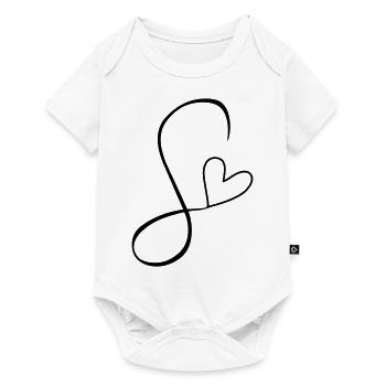 Lettre S Lettre-S Calligraphie - Body à manches courtes Premium Bébé - blanc - Devant