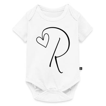 Lettre R Lettre R Calligraphie - Body à manches courtes Premium Bébé - blanc - Devant