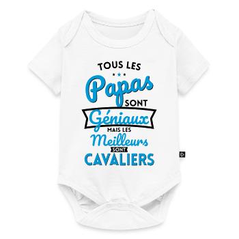 Papas géniaux mais les meilleurs sont Cavaliers - Body à manches courtes Premium Bébé - blanc - Devant