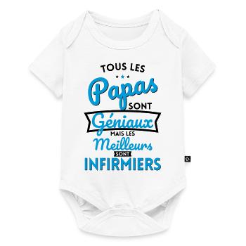Papas géniaux mais les meilleurs sont Infirmiers - Body à manches courtes Premium Bébé - blanc - Devant