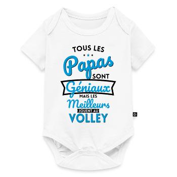 Papas géniaux mais les meilleurs jouent au Volley - Body à manches courtes Premium Bébé - blanc - Devant