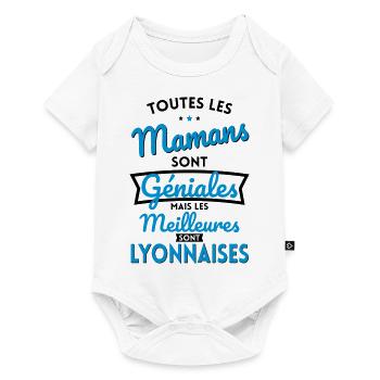 Mamans géniales les meilleures sont Lyonnaises - Body à manches courtes Premium Bébé - blanc - Devant