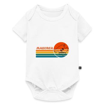 Landkarte von der Insel Mallorca Sonnenuntergang - Baby Premium Kurzarmbody - Weiß - Vorne