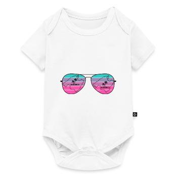 Sunglasses with map of the island of Mallorca - Baby Premium short-sleeve bodysuit - white - Front